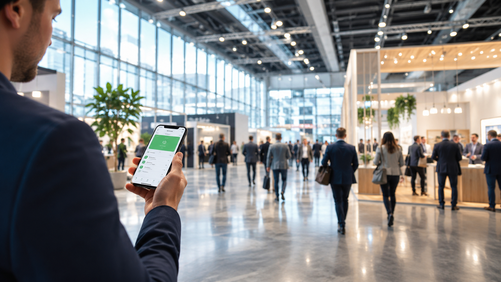 Digitale Warteschlange mit SmartWarten auf einer Messe